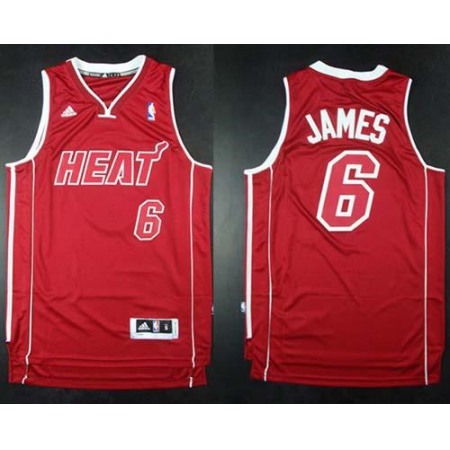 Heat #6 LeBron James Red Pride Swingman Stitched NBA Jersey