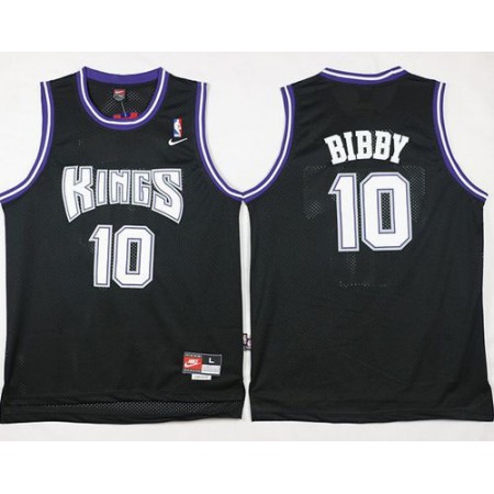 Kings #10 Mike Bibby Black Throwback Stitched NBA Jersey