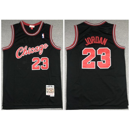 Men's Chicago Bulls #23 Michael Jordan 1997-98 Black Throwback Stitched Jersey