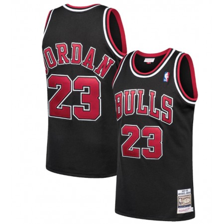 Men's Chicago Bulls #23 Michael Jordan Black 1997-98 Throwback Stitched Jersey