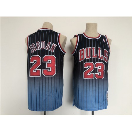 Men's Chicago Bulls #23 Michael Jordan Black Throwback Stitched Jersey