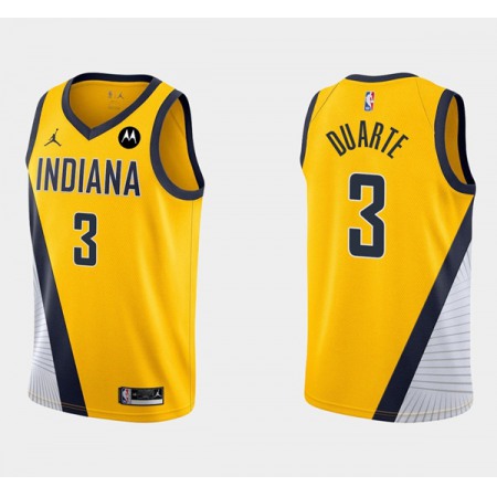 Men's Indiana Pacers #3 Chris Duarte Yellow Swingman Stitched Jersey