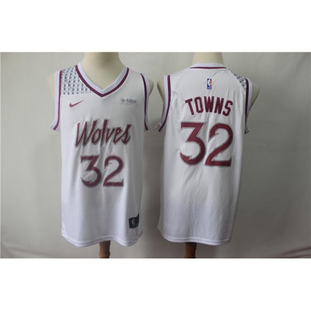 Men's Minnesota Timberwolves #32 Karl Anthony Towns White 2018/19 Earned Edition Swingman Stitched NBA Jersey