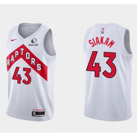 Men's Toronto Raptors #43 Pascal Siakam 2020/21 White Swingman Stitched Basketball Jersey