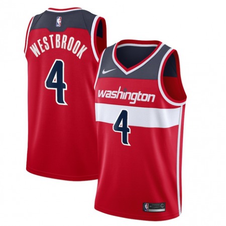 Men's Washington Wizards #4 Russell Westbrook Red Swingman Stitched Jersey
