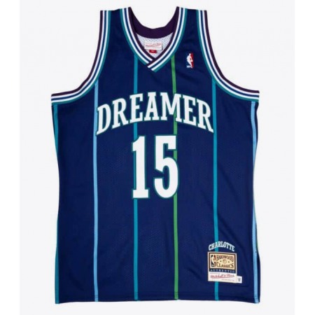Men's Charlotte Hornets #15 Cloud Aqua DREAMER x Mitchell & Ness Throwback Stitched Jersey
