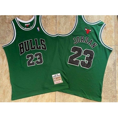 Men's Chicago Bulls #45 Michael Jordan Green Throwback Stitched Jersey
