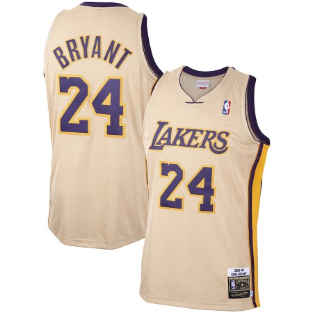 Men's Los Angeles Lakers #24 Kobe Bryant Cream 2008-09 Throwback Stitched Jersey