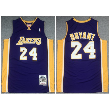 Men's Los Angeles Lakers #24 Kobe Bryant Purple 2006-2007 Throwback Stitched Jersey