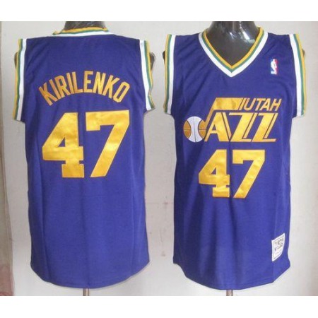 Mitchell & Ness Jazz #47 Andrei Kirilenko Blue Stitched Throwback NBA Jersey