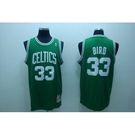 Mitchell and Ness Celtics #33 Larry Bird Stitched Green Throwback NBA Jersey