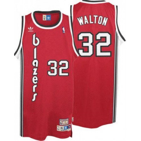 Blazers #32 Bill Walton Red Throwback Stitched NBA Jersey