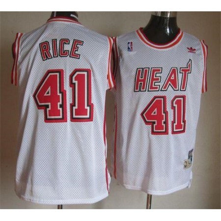 Heat #41 Glen Rice White Throwback Stitched NBA Jersey