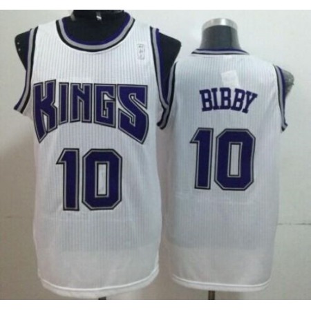 Kings #10 Mike Bibby White Throwback Stitched NBA Jersey