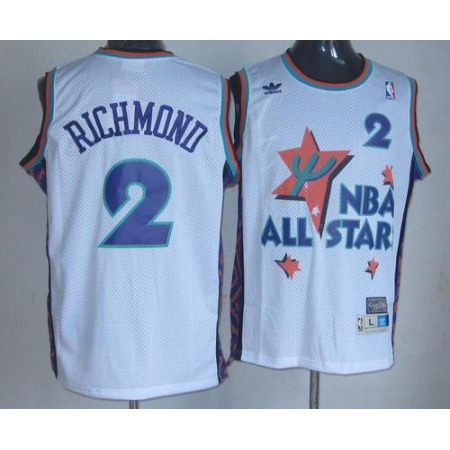 Kings #2 Mitch Richmond White 1995 All Star Throwback Stitched NBA Jersey