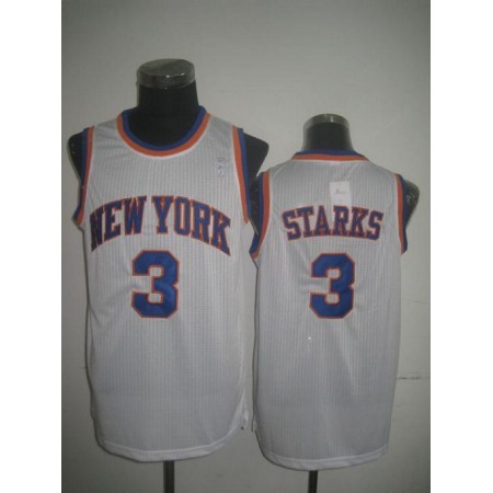 Knicks #3 John Starks White Throwback Stitched NBA Jersey