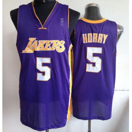Lakers #5 Robert Horry Purple Throwback Stitched NBA Jersey