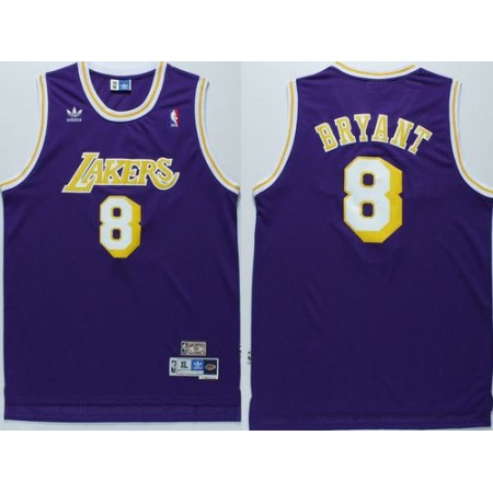 Lakers #8 Kobe Bryant Purple Throwback Stitched NBA Jersey