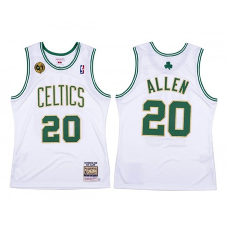 Men's Boston Celtics #20 Ray Allen White Throwback 2008-09 Stitched Jersey