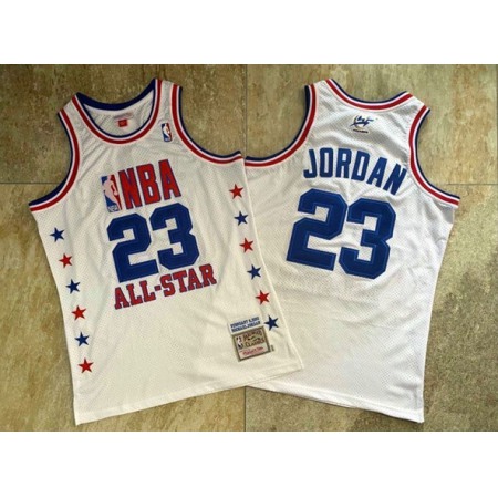 Men's Chicago Bulls #23 Michael Jordan White 1988 All-Star Throwback Stitched Jersey