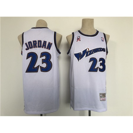 Men's Washington Wizards #23 Michael Jordan White Throwback Stitched Jersey