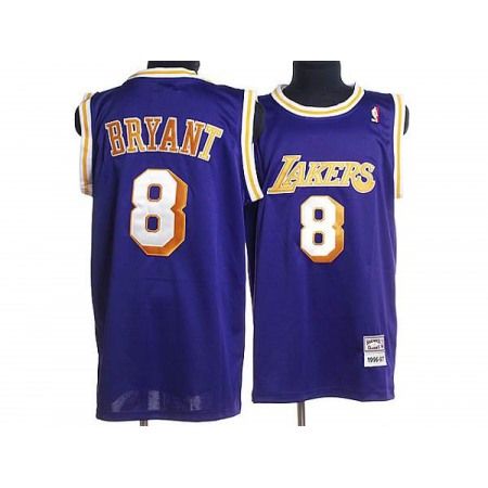 Mitchell and Ness Lakers #8 Kobe Bryant Stitched Purple Throwback NBA Jersey