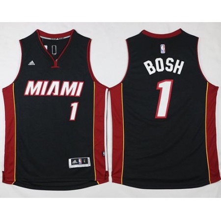 Heat #1 Chris Bosh Stitched Black NBA Jersey