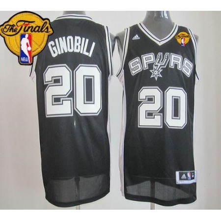 Revolution 30 Spurs #20 Manu Ginobili Black Finals Patch Stitched NBA Jersey