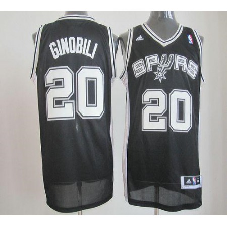 Revolution 30 Spurs #20 Manu Ginobili Black Stitched NBA Jersey