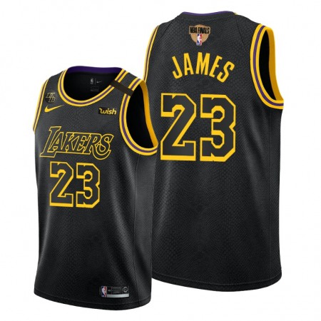 Men's Los Angeles Lakers #23 LeBron James 2020 Black Western Conference Champions Stitched Jersey