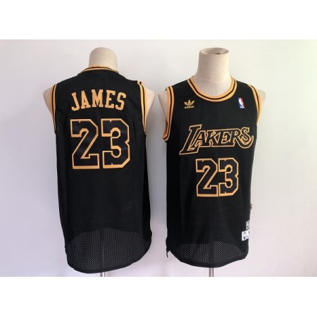 Men's Los Angeles Lakers #23 LeBron James Black Stitched Jersey
