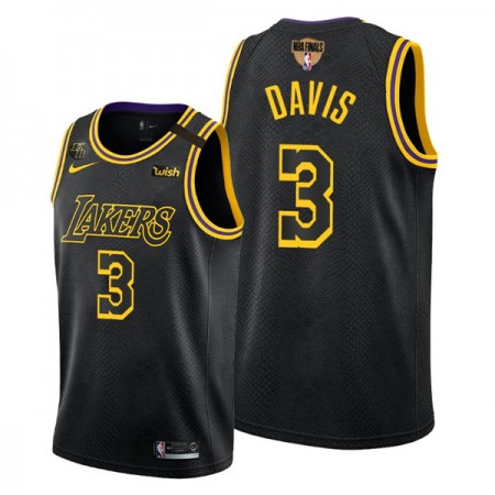 Men's Los Angeles Lakers #3 Anthony Davis 2020 Black Western Conference Champions Stitched Jersey