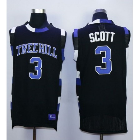 One Tree Hill Ravens #3 Lucas Scott Black Stitched Basketball Jersey