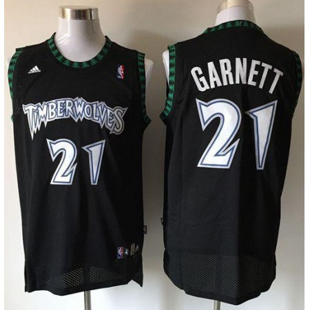 Timberwolves #21 Retro Garnett Black Stitched NBA Jersey
