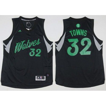 Timberwolves #32 Karl-Anthony Towns Black 2016-2017 Christmas Day Stitched NBA Jersey