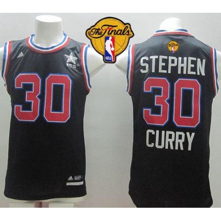 Warriors #30 Stephen Curry Black 2015 All Star The Finals Patch Stitched NBA Jersey