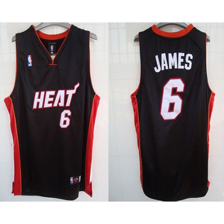 Heat #6 LeBron James Stitched Black NBA Jersey