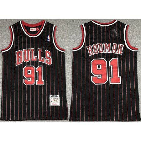 Men's Chicago Bulls #91 Dennis Rodman Black Stitched Jersey