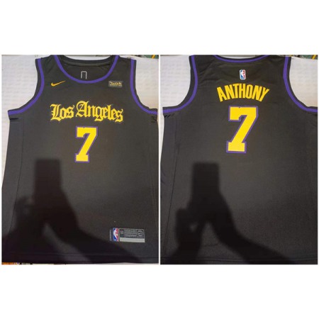 Men's Los Angeles Lakers #7 Carmelo Anthony Black Stitched Basketball Jersey