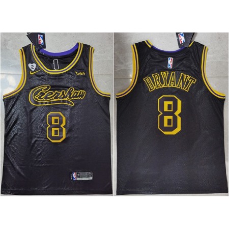 Men's Los Angeles Lakers #8 Kobe Bryant Black Jersey With GiGi Patch Stitched Jersey