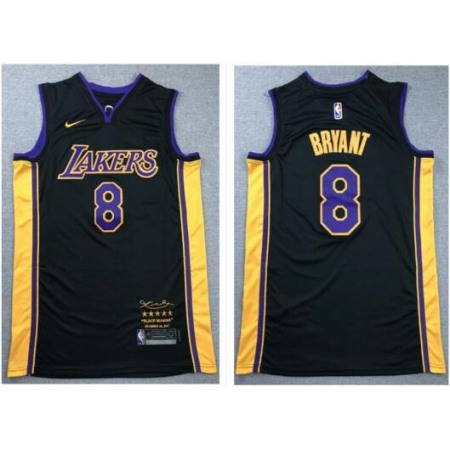 Men's Los Angeles Lakers #8 Kobe Bryant Black Stitched NBA Jersey