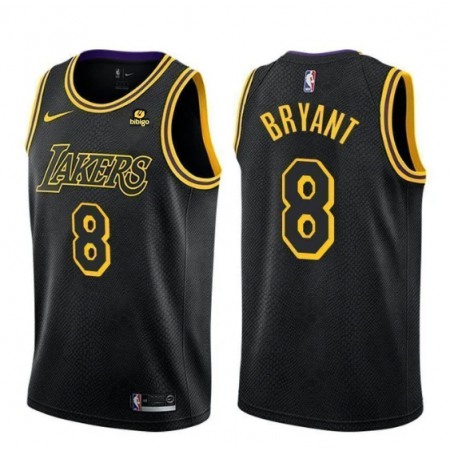 Men's Los Angeles Lakers #8 Kobe Bryant "bibigo" Black Stitched NBA Jersey