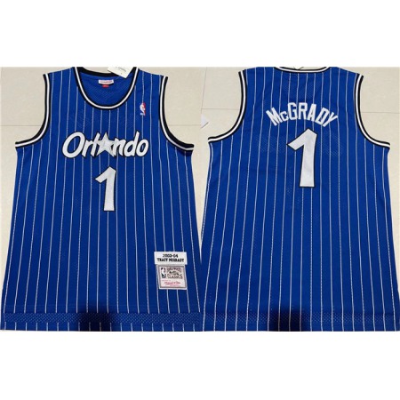 Men's Orlando Magic #1 Tracy McGrady Blue Stitched Jersey