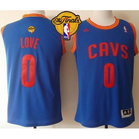 Revolution 30 Cavaliers #0 Kevin Love Light Blue The Finals Patch Stitched NBA Jersey