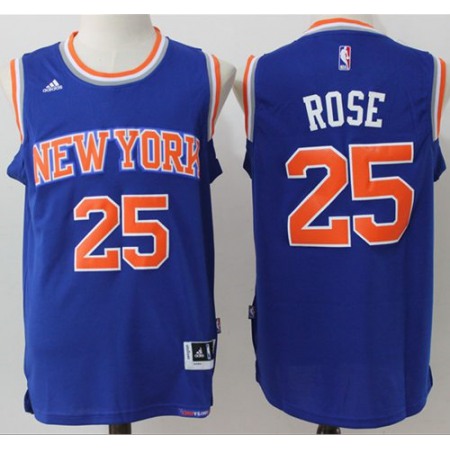 Knicks #25 Derrick Rose Blue Stitched NBA Jersey