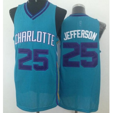 Revolution 30 Hornets #25 Al Jefferson Light Blue Stitched NBA Jersey