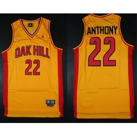 Knicks #22 Carmelo Anthony Gold Oak Hill Academy High School Stitched NBA Jersey