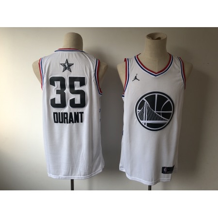 Men's Golden State Warriors #35 Kevin Durant White 2019 NBA All Star Stitched NBA Jersey