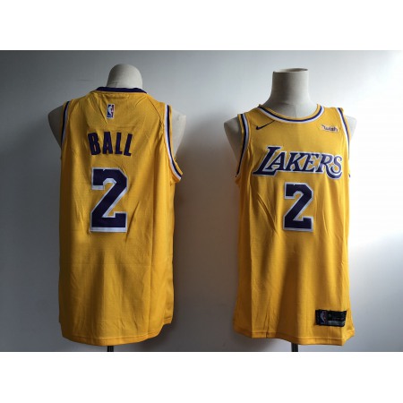 Men's Los Angeles Lakers #2 Lonzo Ball New Gold Wish Stitched NBA Jersey