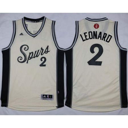Spurs #2 Kawhi Leonard Cream 2015-2016 Christmas Day Stitched NBA Jersey